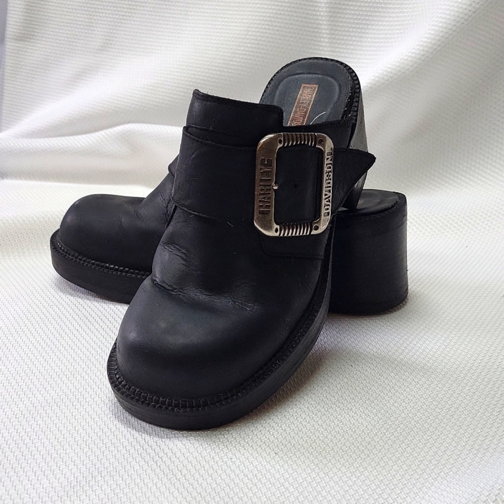 Harley-Davidson Mules w/Block Heels SZ 7.5